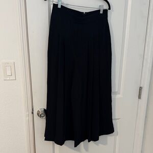 Ann Taylor Black Palazzo Pleated Crop Pants